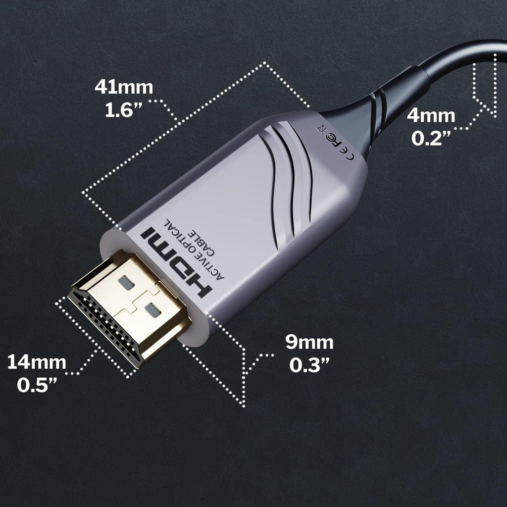 25ft 8K HDMI 2.1 Optical Ultra High Speed HDMI Cable, Gray/Black, Pack of 2 K951