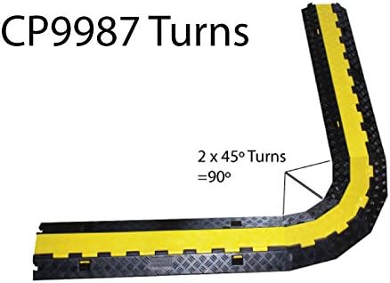 Heavy Duty Cable Protector Ramp 1 Channel 38.5" Long Black Yellow D7500