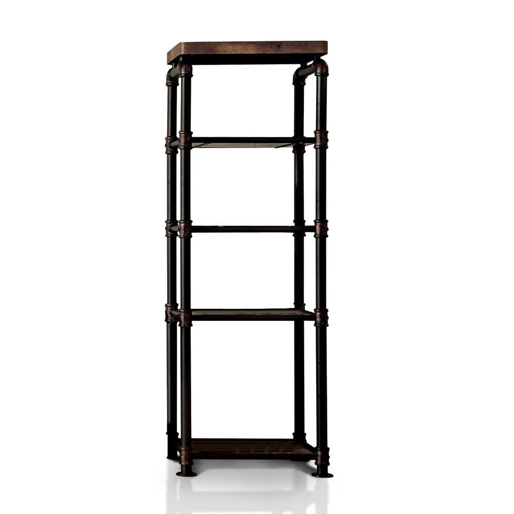 Antique Black Metal 5-Shelf Etagere Bookcase J669060