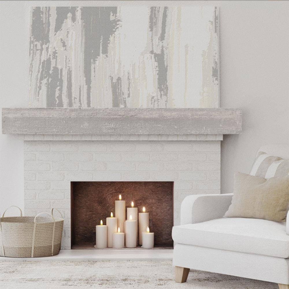 Rough Sawn Faux Wood Fireplace Mantel C416204