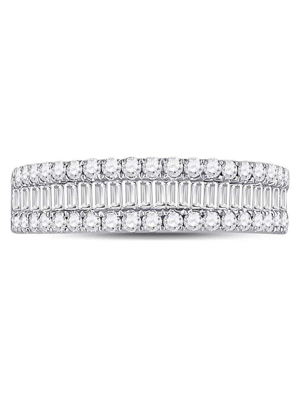 14K White Gold Diamond Wedding Band Ring A873