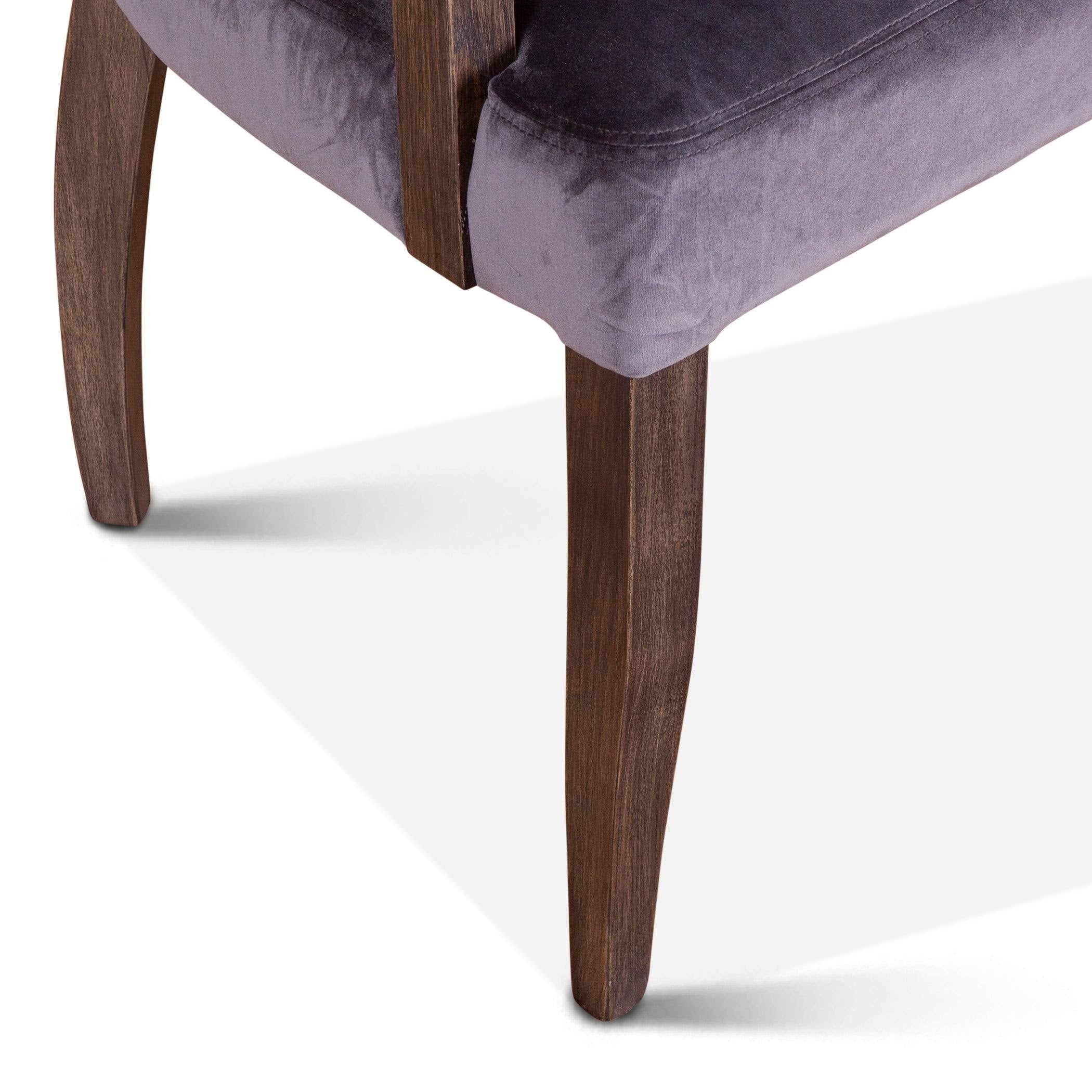 Asphalt Gray Velvet Upholstered Armchair G8459