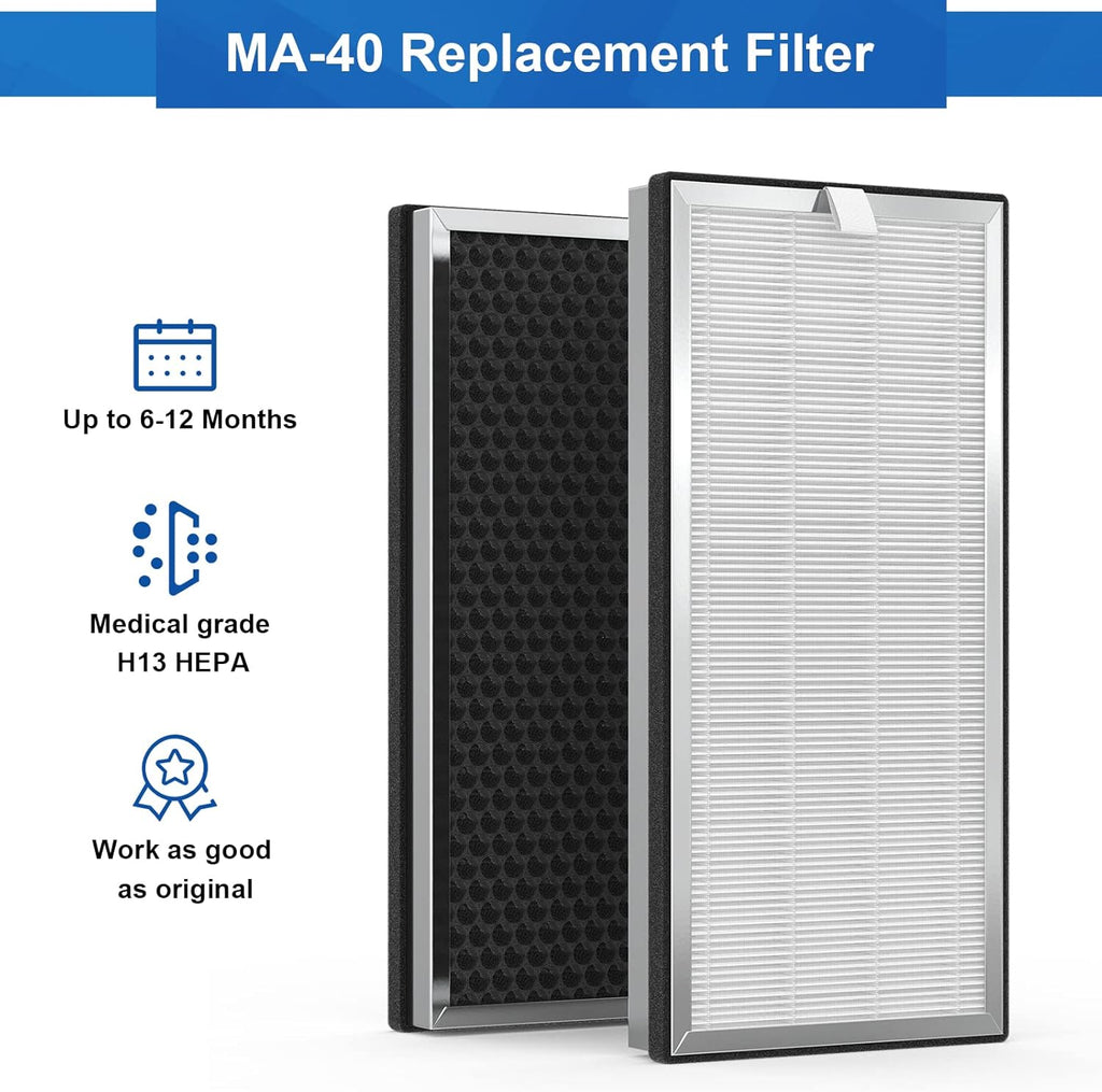 2 Packs H13 True HEPA Replacement Filters with Activated Carbon Filter J74486