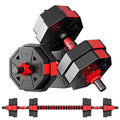 Adjustable Dumbbells Set, 20/30/40/60/80lbs Non-Rolling Hexagon F53357