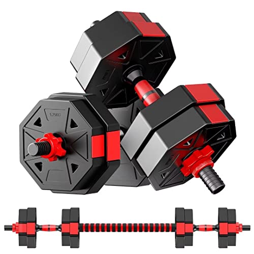 Adjustable Dumbbells Set, 20/30/40/60/80lbs Non-Rolling Hexagon F53357