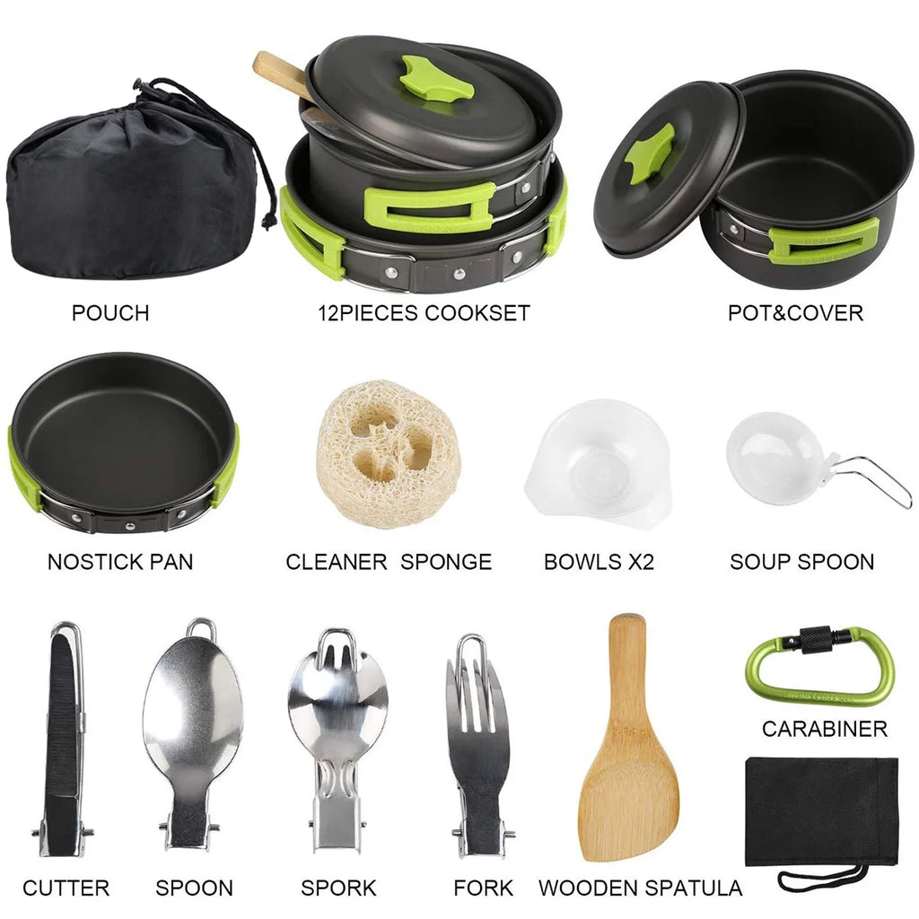 15 Pcs Non Stick Camping Cookware Set V817279