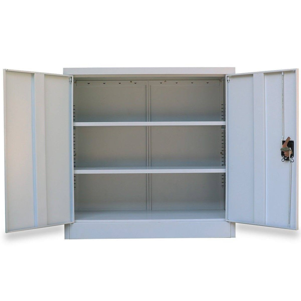Gray Steel Office Cabinet with 2 Doors K926