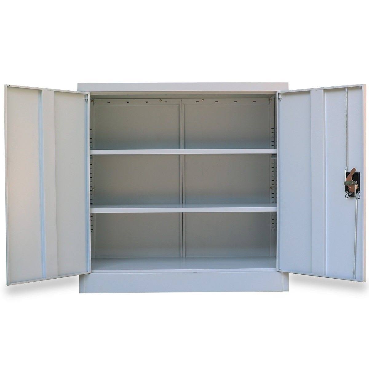 Gray Steel Office Cabinet with 2 Doors K926