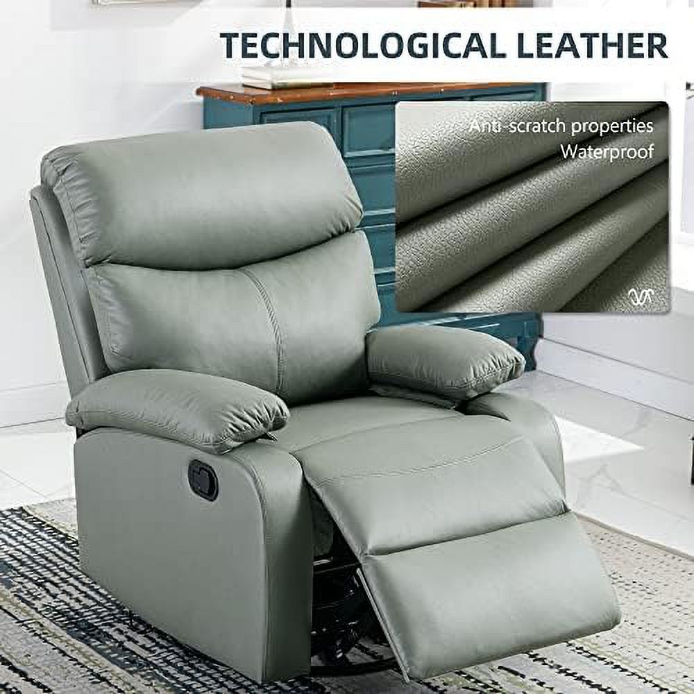 Cerulean Blue Manual Recliner Chair with Micro Leather V9368