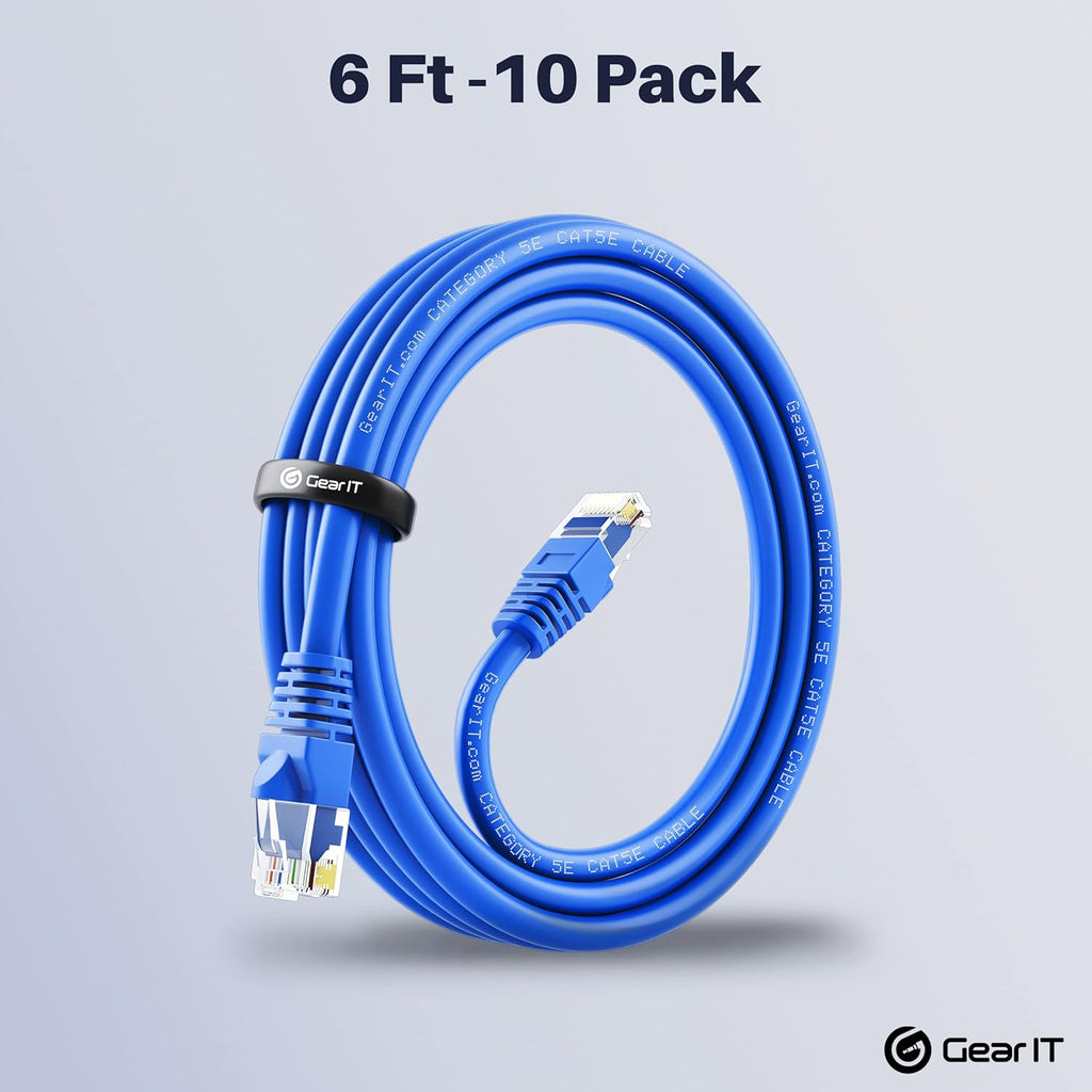 50-Pack Cat5e Ethernet Patch Cable 3 Feet Blue M1758