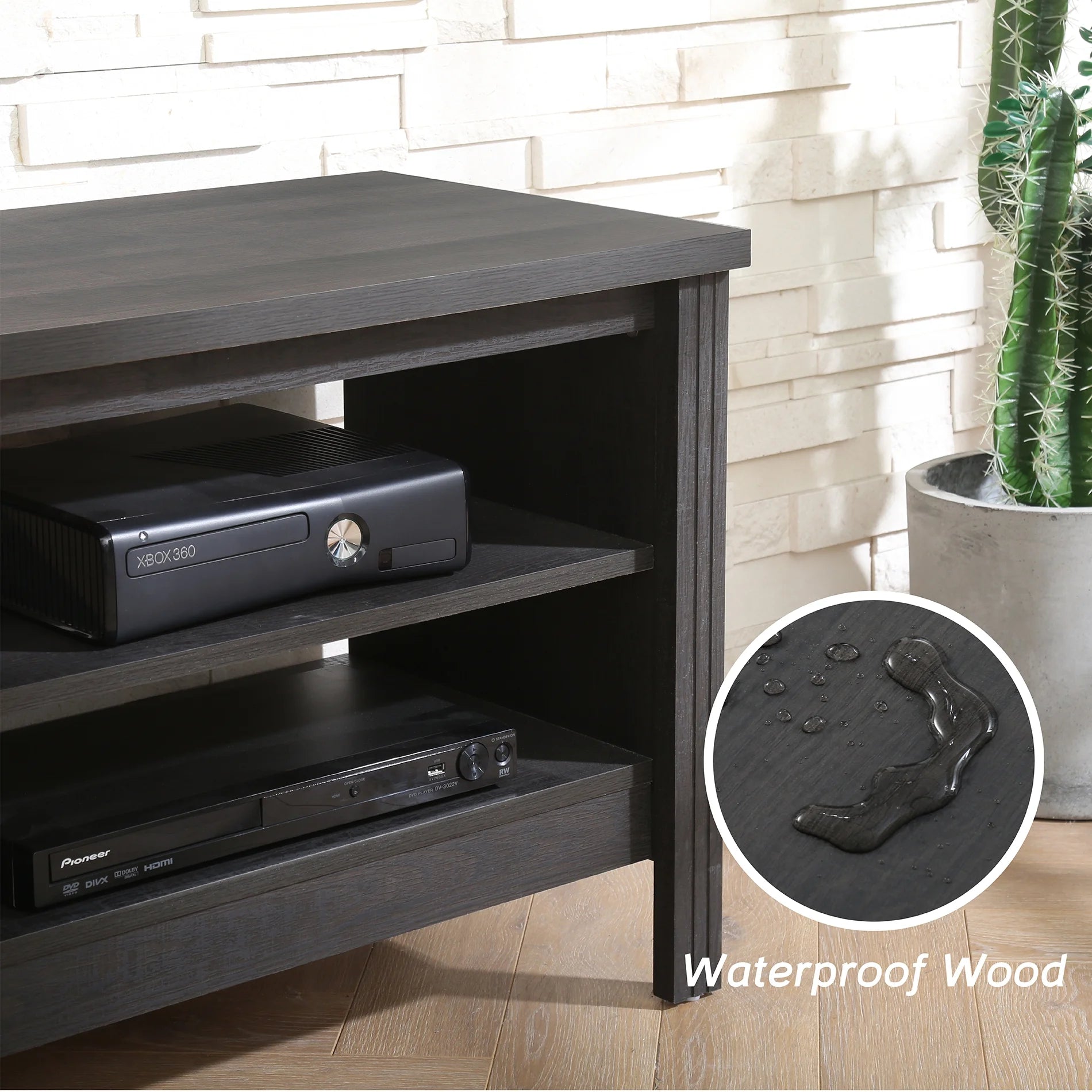 Black TV Stand with 6 Storage Y40987