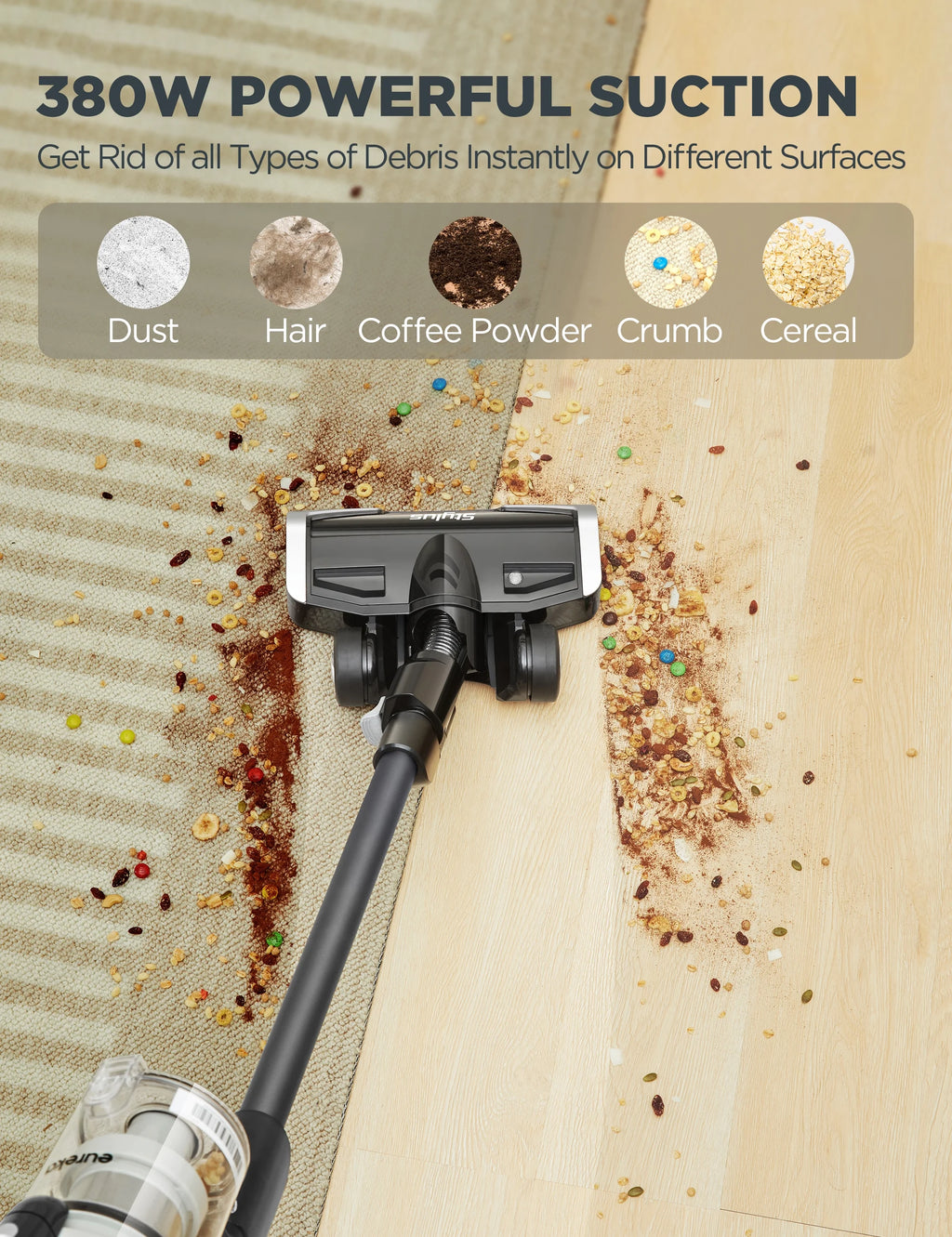 Cordless Stick Vacuum Cleaner, Lightweight, Black F356