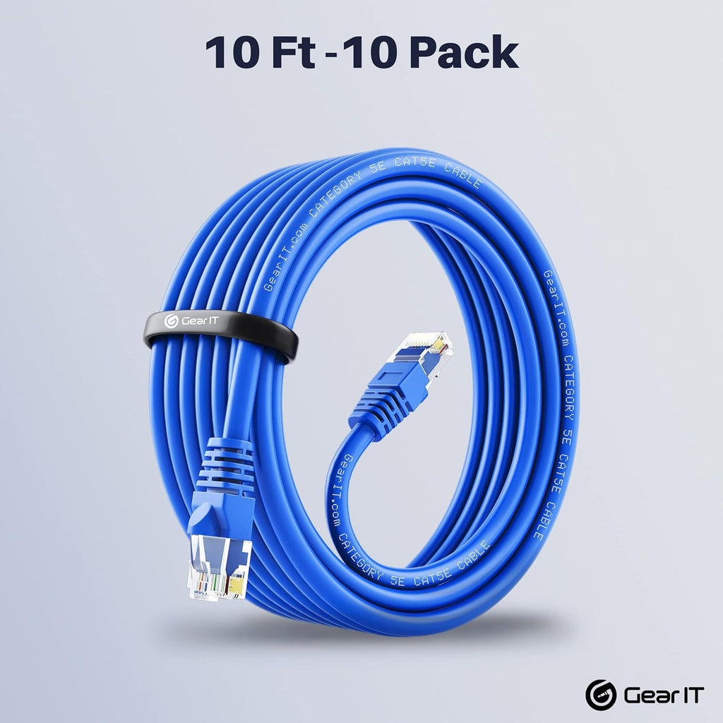 50-Pack Cat5e Ethernet Patch Cable 3 Feet Blue M1758