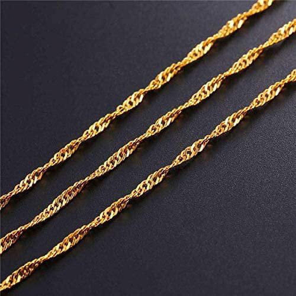 16 Inch 14K Yellow Gold 1.5mm Singapore Pendant Chain Necklace Q580660
