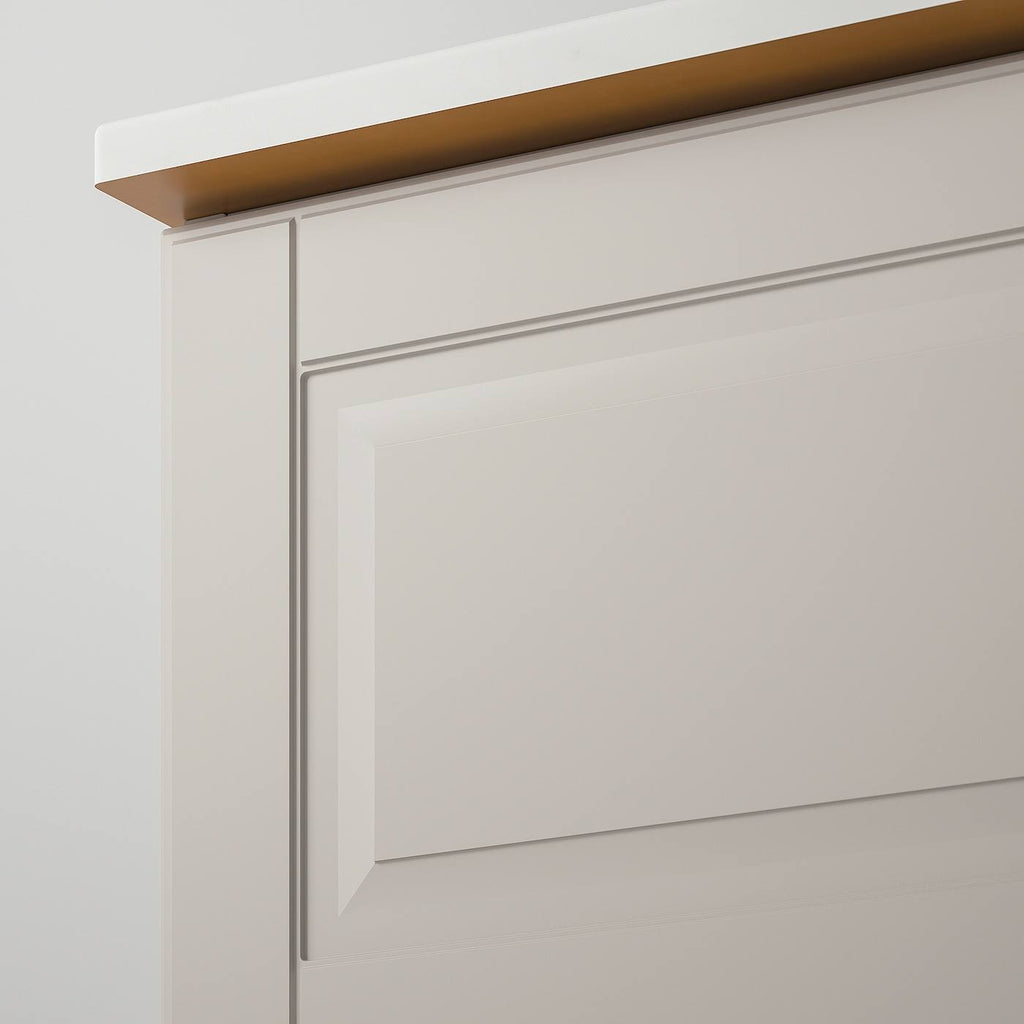 Light gray marble effect sink cabinet with 4 drawers U480363