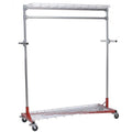White Steel Rolling Garment Rack W316553