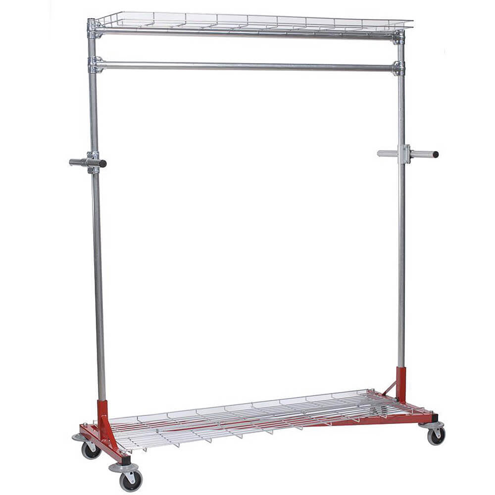 White Steel Rolling Garment Rack W316553