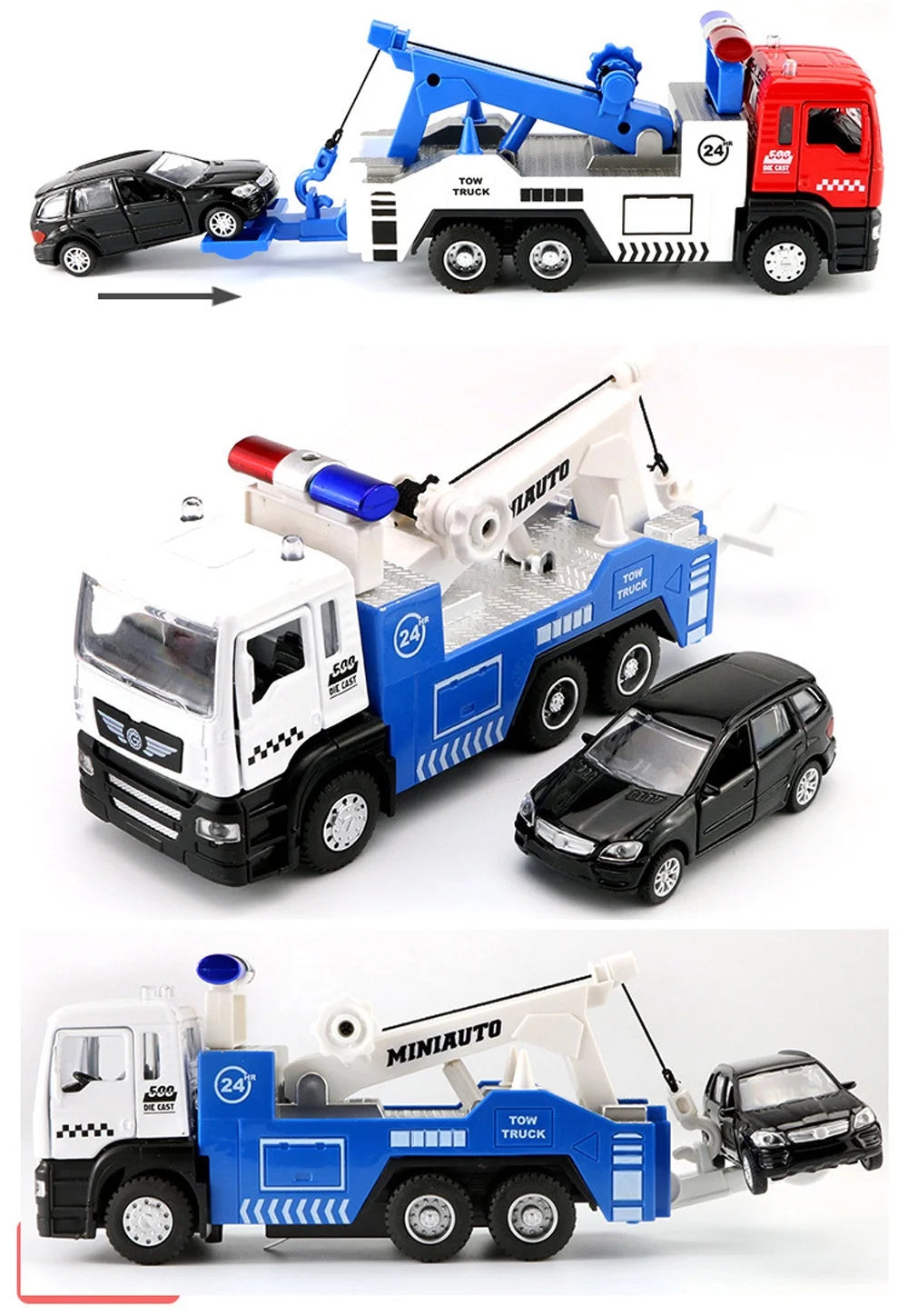Pull Back Toy Tow Truck with Lights and Sound S6668