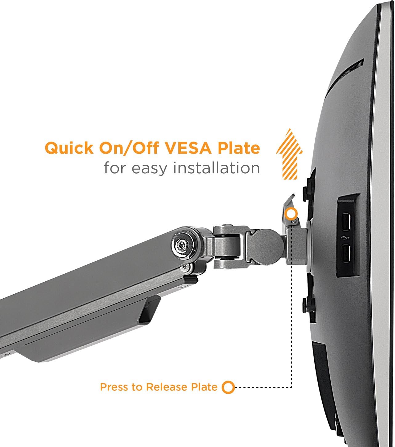 Dual Monitor Arm Mount Desk Stand with USB Ports O842979
