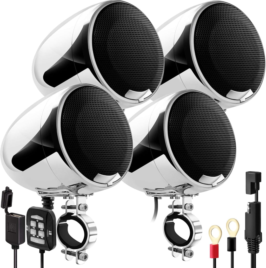 1200W Waterproof Bluetooth Motorcycle Stereo 4 Speakers Audio System O851