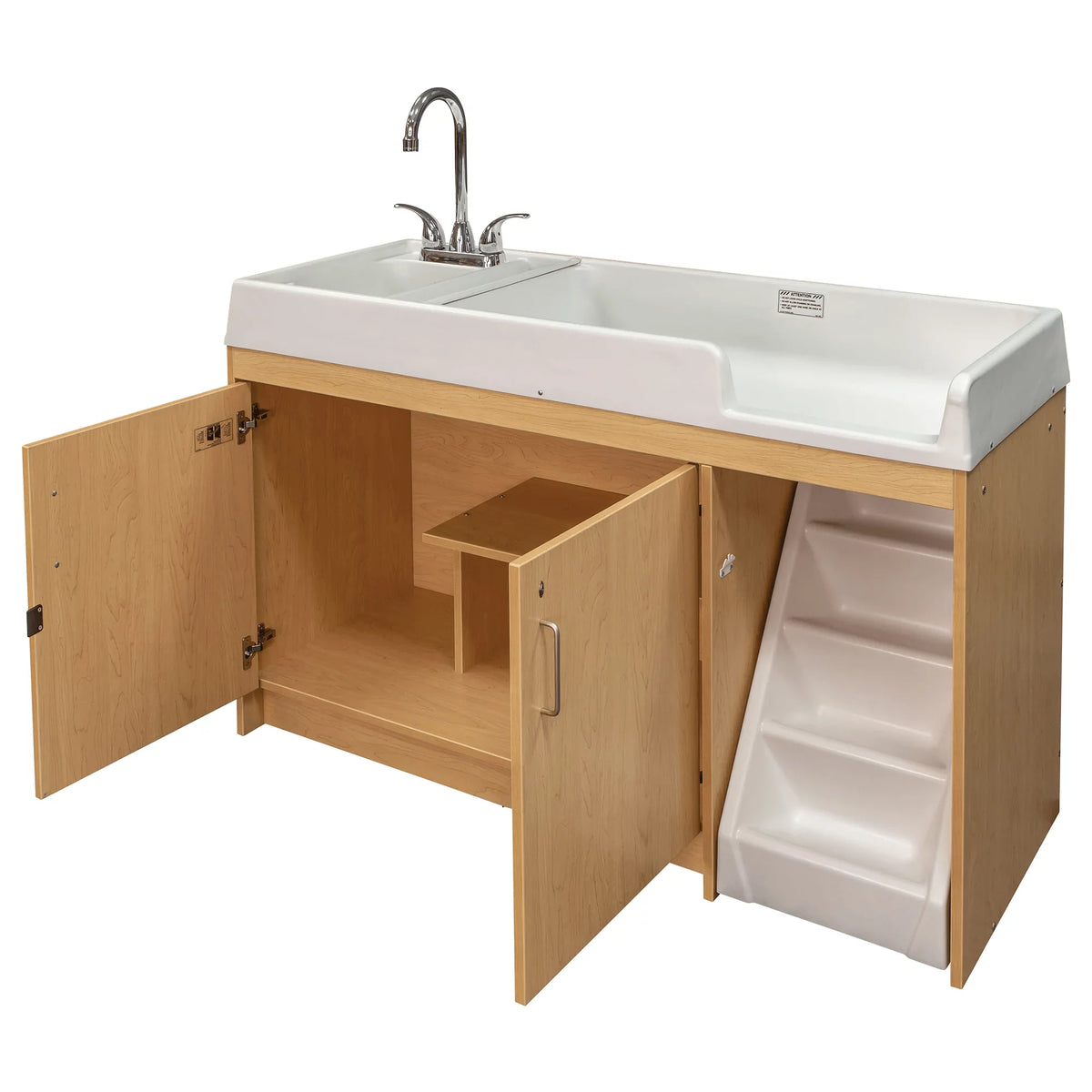 Maple Laminated Wood Baby Changing Table with Built-In Sink G226