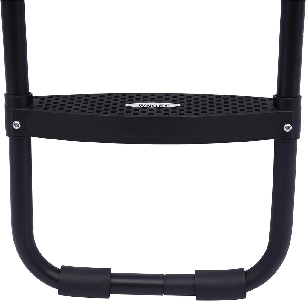 Black Trampoline Ladder 3 Wide with Anti-Slip Steps Steel 14X42in U814921