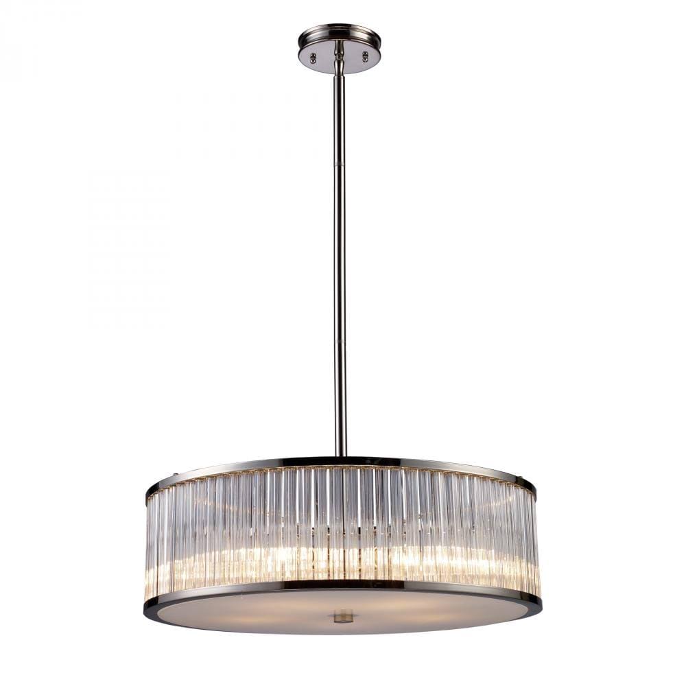 Satin Nickel 2-Light Semi-Flush with Silver Mosaic Glass A5038