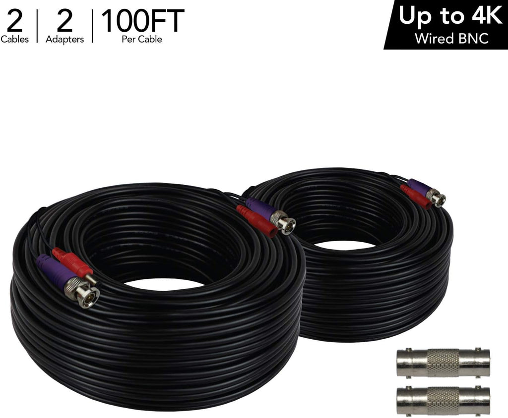 100 ft. in-Wall Rated Video/Power Camera Extension Cable with Extension Adapter (2-Pack) T11262