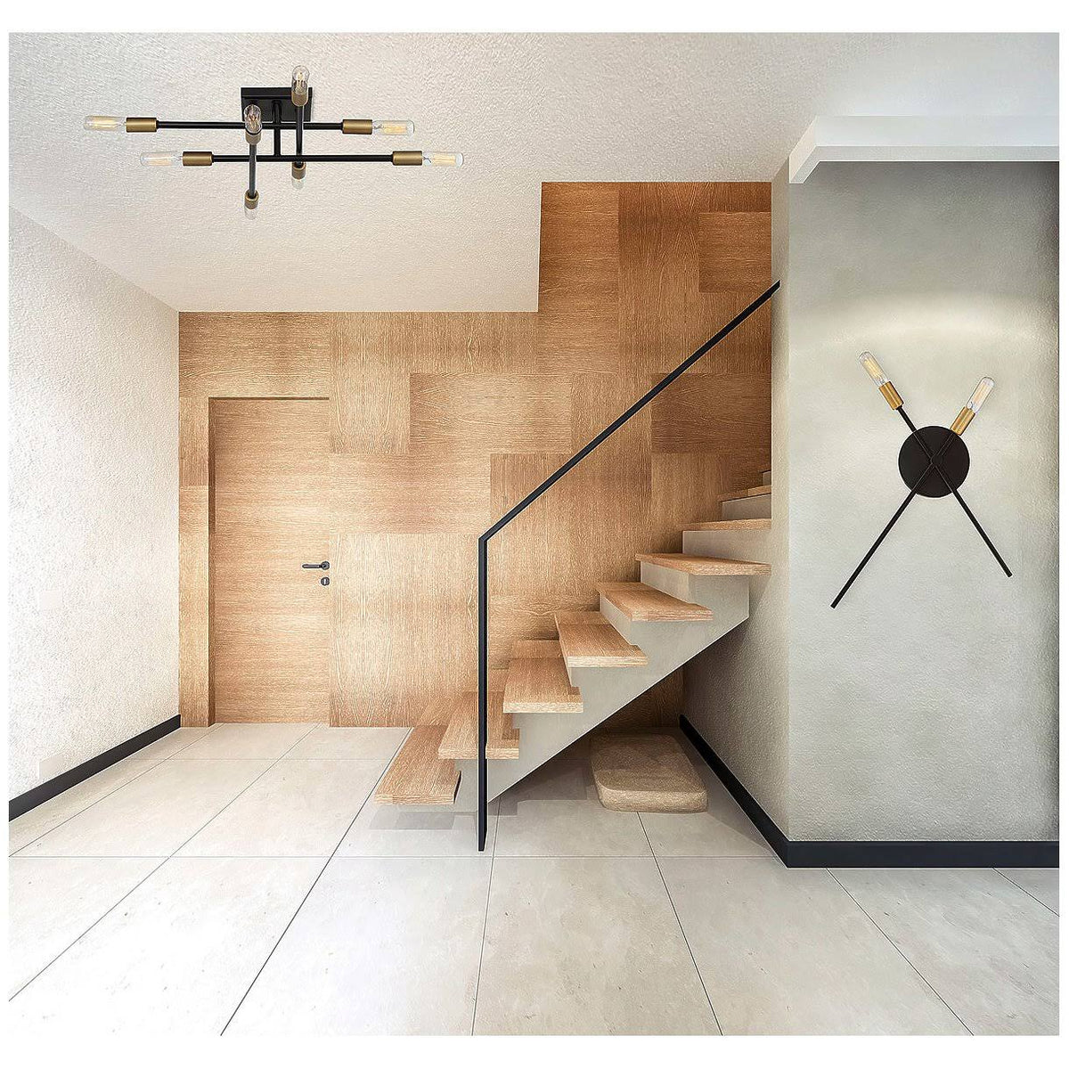 Bronze 8 Light Semi Flush T346