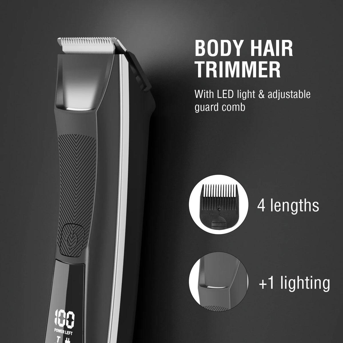 Electric Body Trimmer, IPX5 Waterproof USB Recharge F753