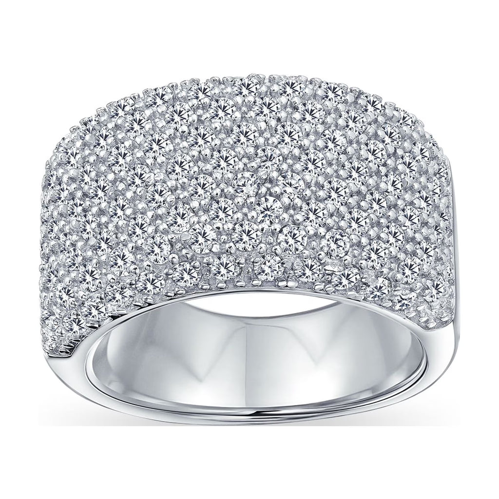 Wide Pave CZ Band Ring .925 Sterling Silver K93268