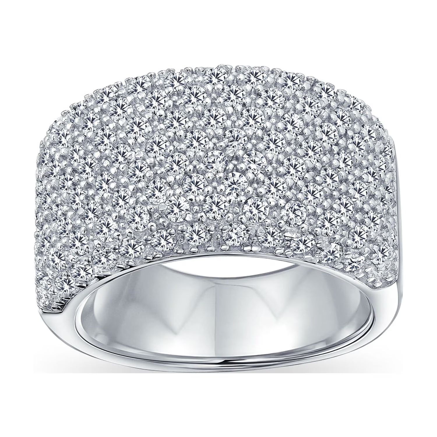 Wide Pave CZ Band Ring .925 Sterling Silver K93268