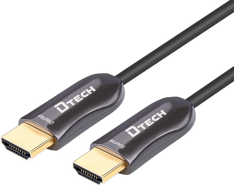 100m Slim Fiber Optic HDMI Cable 2.0 UHD 4K 60Hz 18Gbps Black P624
