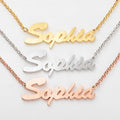 Satin Finish Script Name Necklace A1721
