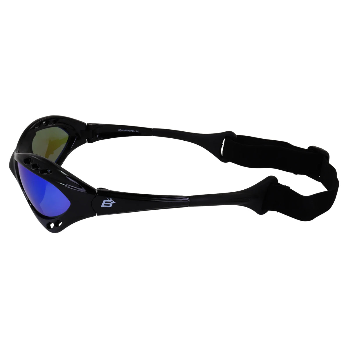 3 Pairs Padded Polarized Sunglasses w/Strap Silver Frame w/Smoke Lens & Black Frames w/Blue & Purple Mirror Lenses O99935