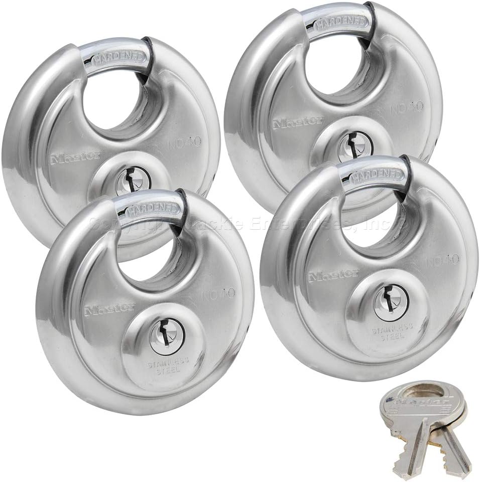 4 Keyed Alike Stainless Steel Padlocks U954649