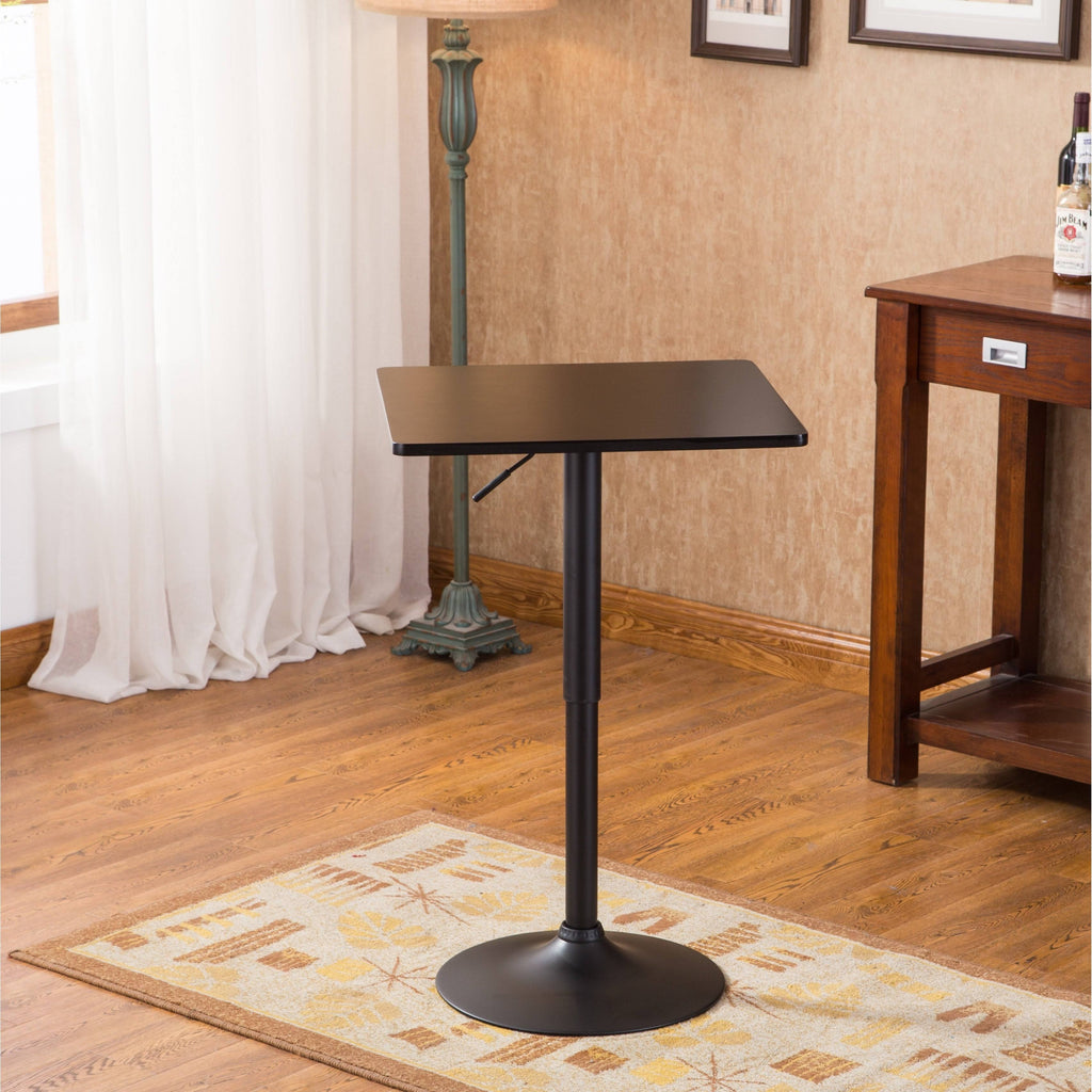Black Metal Bar Table with 2 Swivel Bonded Leather Stools O794