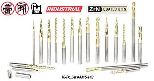 3-Pc ZrN Coated 1/4x22 Shank Router Bit Z46779