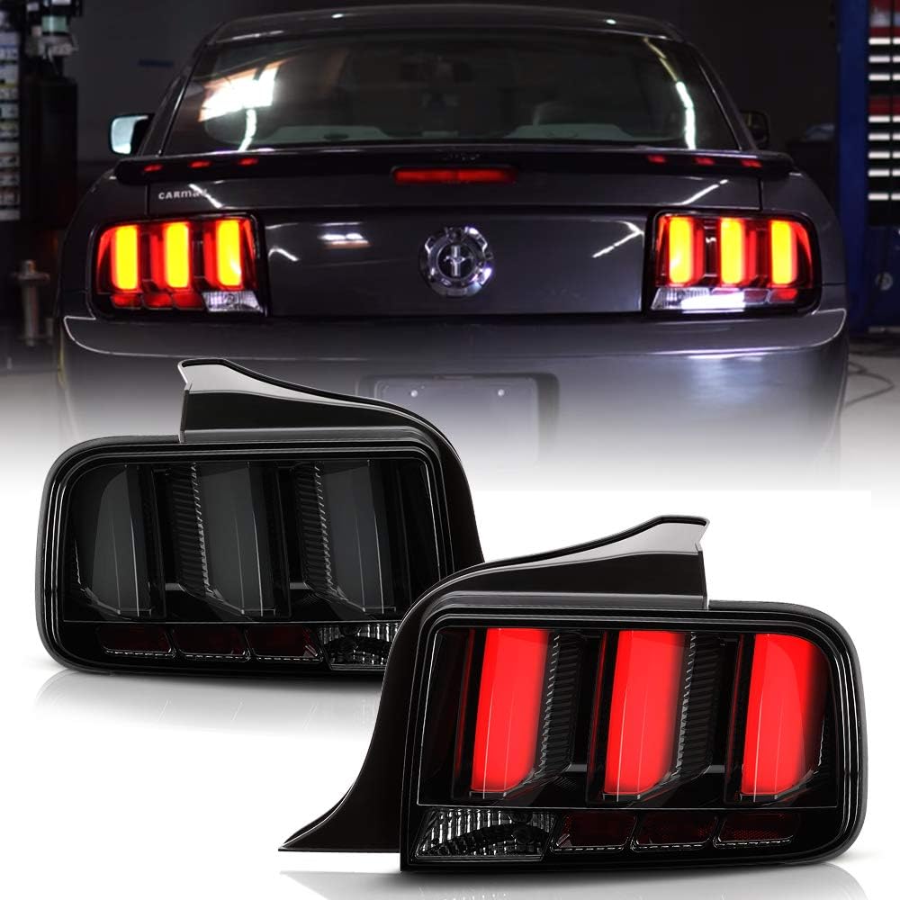 Black Housing Smoked Lens LED Tail Lights Assembly B906455
