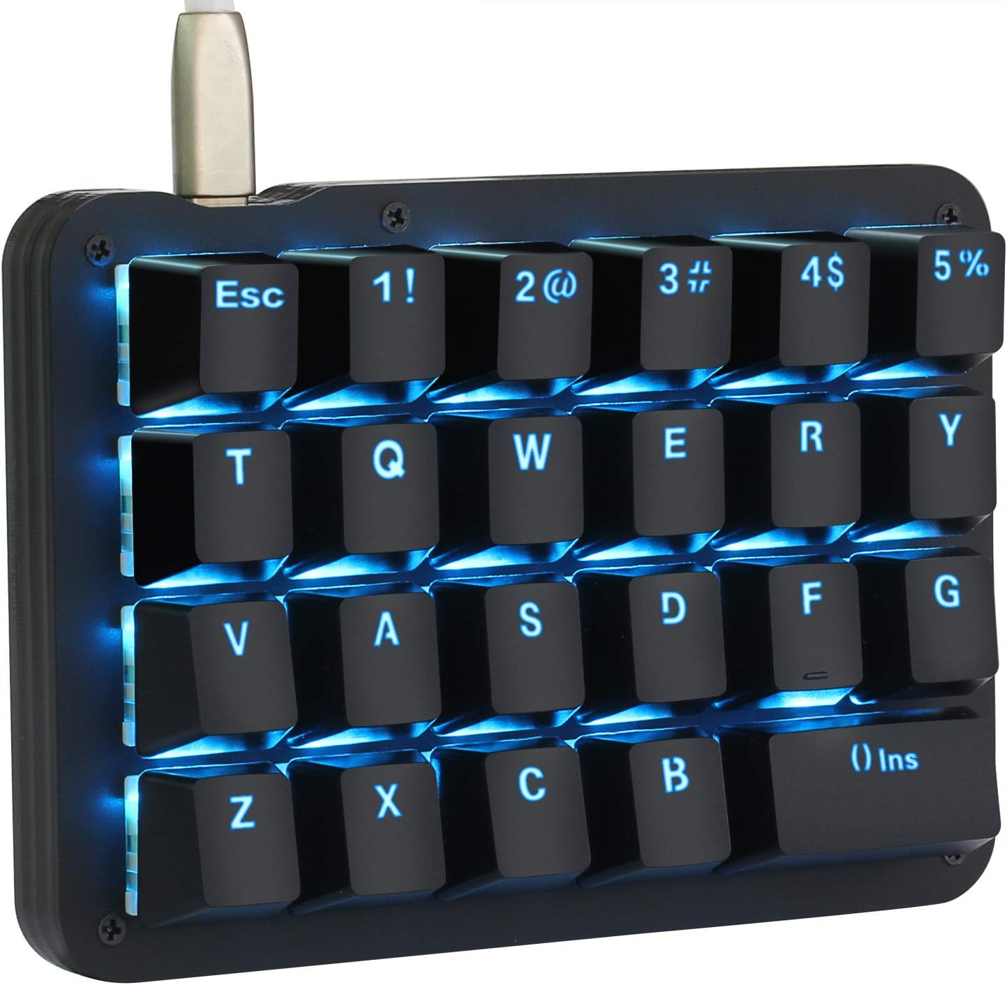 One Handed Macro Mechanical Keyboard with RGB LED Backlit T417