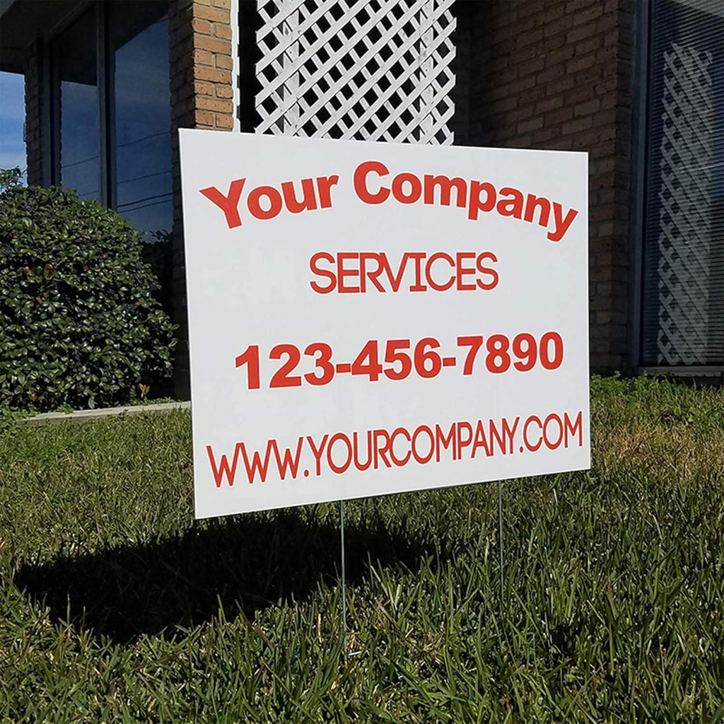 100 Bundle 18"x24" Double Sided Plastic Lawn Signs X571264