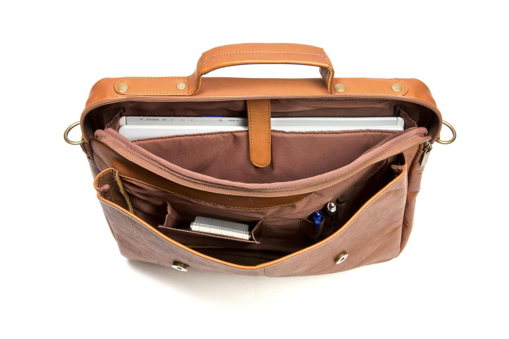 Leather Flap Over Computer Brief G46268