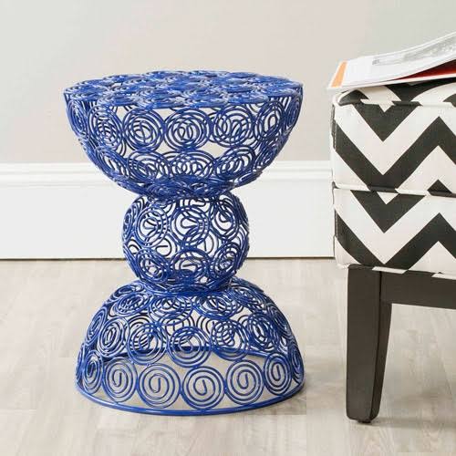 Blue Iron Wire Stool E981125