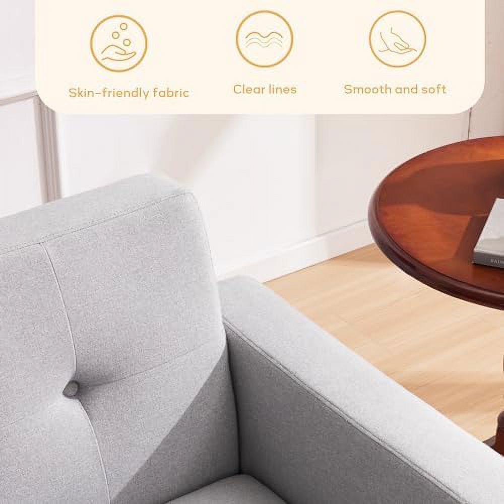 Fabric Accent Chair Button Tufted Upholstered Arm Chair O358670