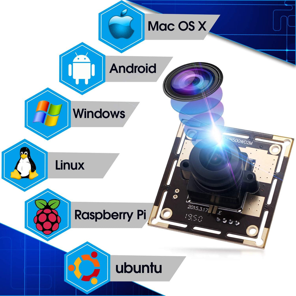 5 Megapixel USB Camera Module with 170 Degree Fisheye Lens Wide Angle HD H640139