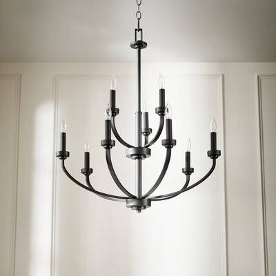 9 Light Candle Style Traditional Chandelier J7586