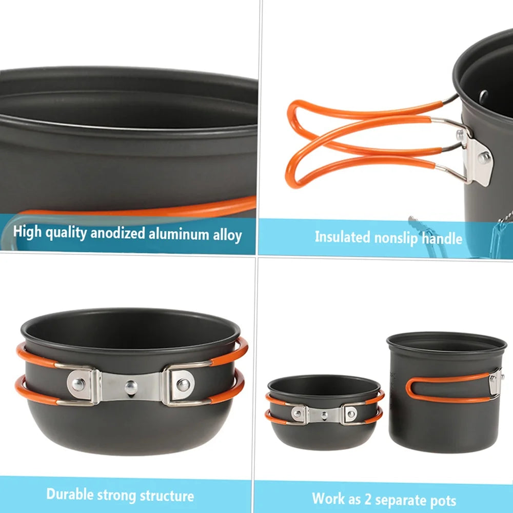 Camping Cookware Set with Piezoelectric Ignition Stove R3904