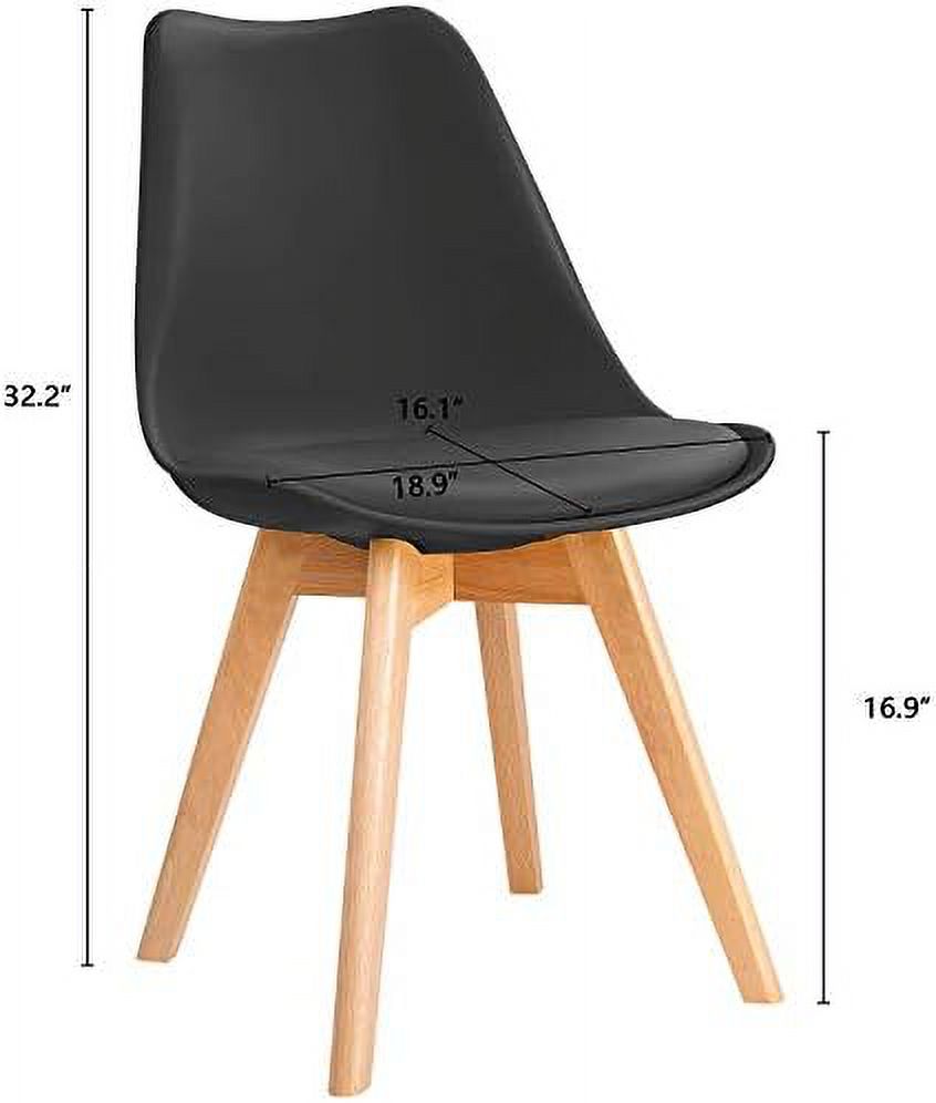 Black Upholstered Side Chairs Set of 4 D7368