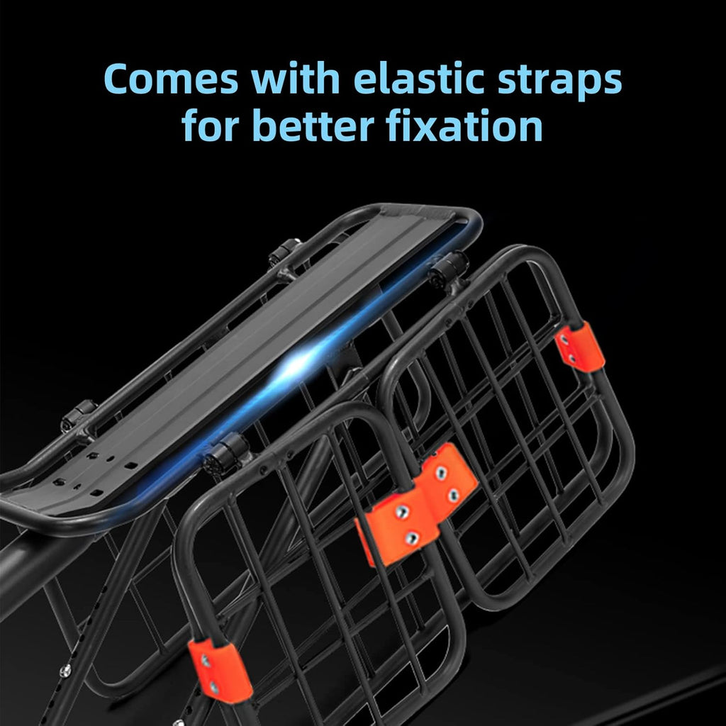 Bike Rear Rack with Basket, 165 LB Load, Aluminum Alloy, Quick Release, Pack of 2 E5206