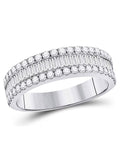 14K White Gold Diamond Wedding Band Ring A873